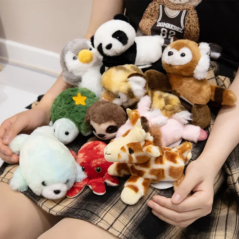 10 Kinds Of Animals Plush Toys With Magnets Can Stand On Your Shoulder Cartoon Cute Stuffed Dolls Birthday Gifts For Kids