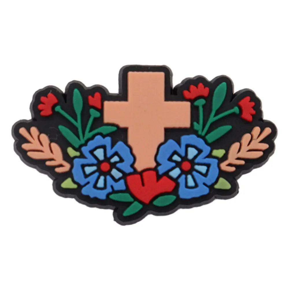 1-14Pcs Faith Jesus Love You Cross God Adult Shoe Buckle Charms Man Decorations DIY Kids Birthday Gifts