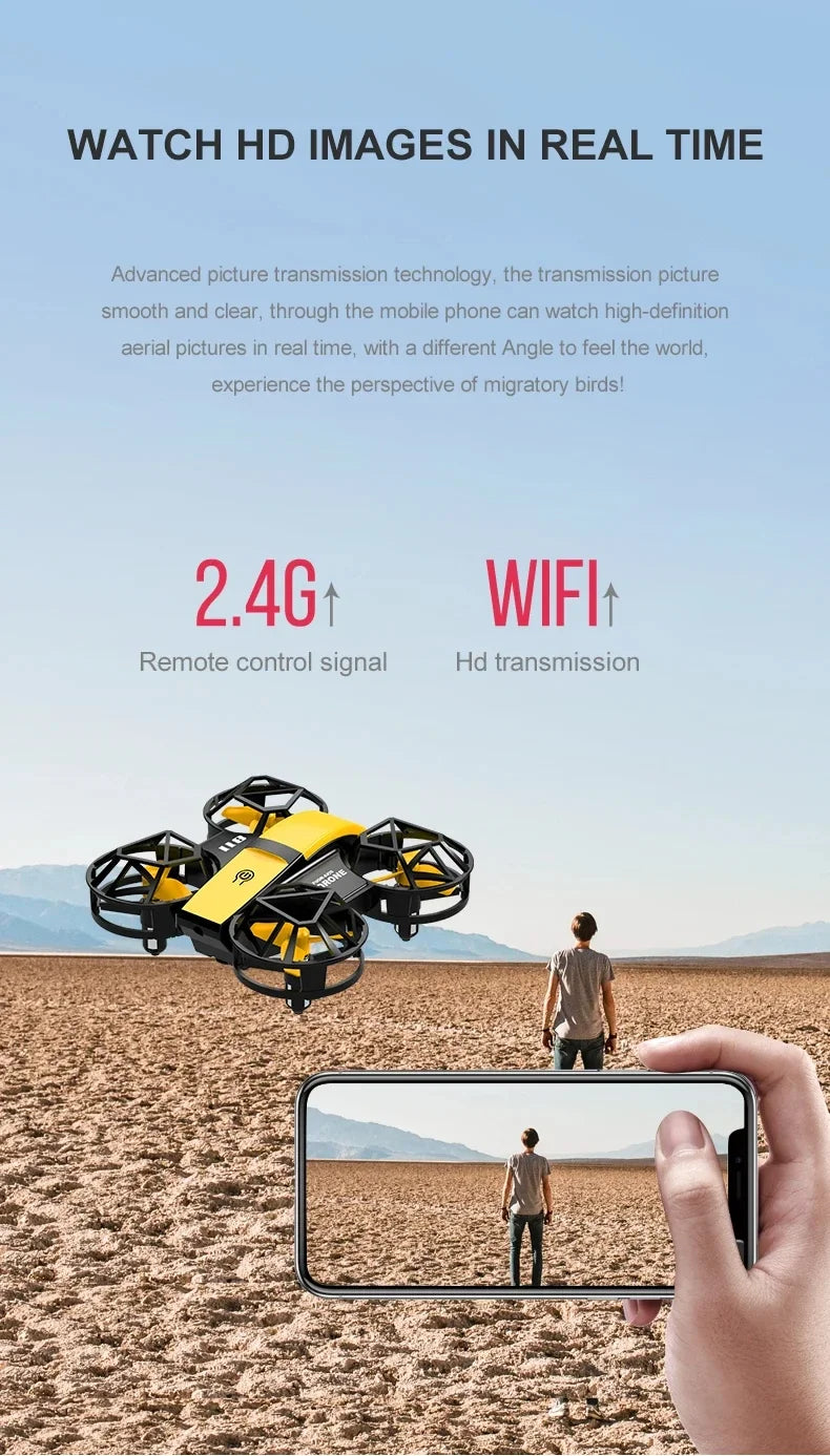 D12 Mini Drone 4k Profession HD Wide Angle Camera 1080P WiFi FPV Drone Camera Height Keep Drones Camera Helicopter Toys Gifts