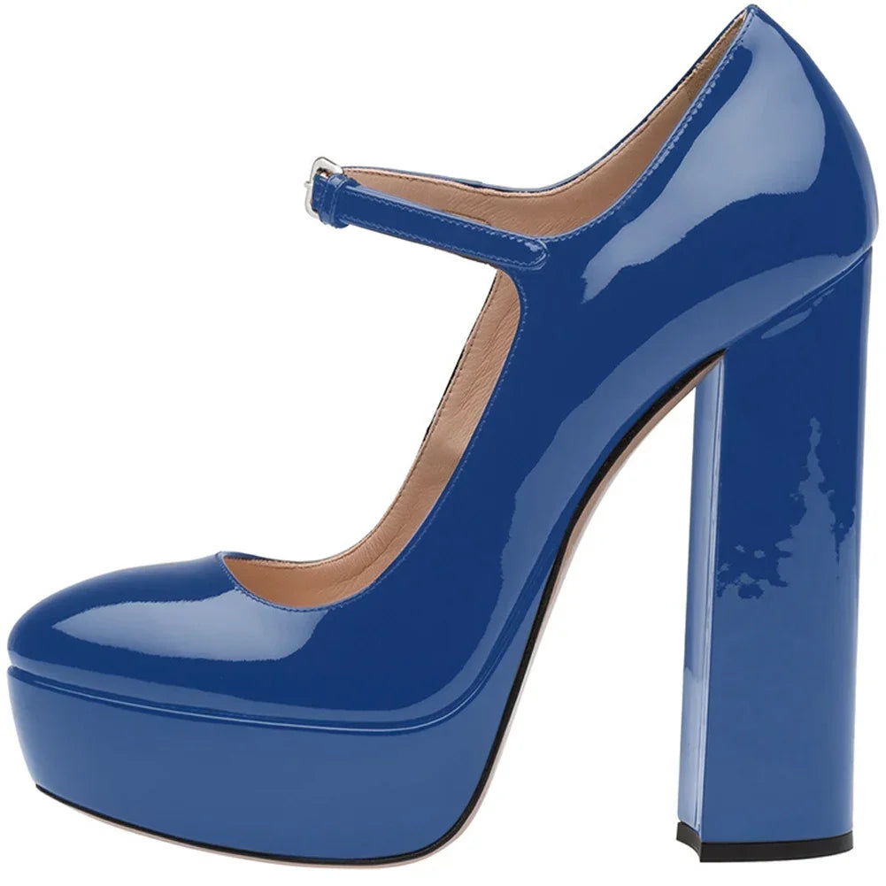 【Measure your feet length before order】Luxury Women High Heel Platform Pumps Mary Janes Evening Dress Plus Size Shoe 10-CHC-11