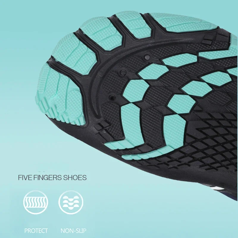 New Couple Water Shoes Aqua Shoes Five-finger Swimming Shoes 35-47 Size Beach Sports Shoes Fashion Men's Fitness Shoes