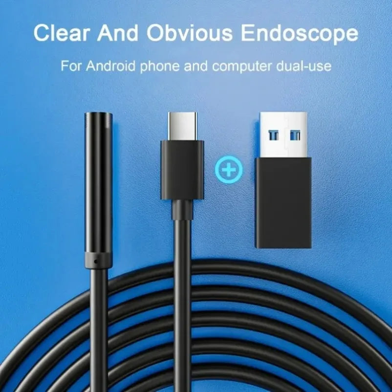 Type-C 7mm Endoscope Scope Camera 1m 1.5m 2m for Car Scenarios Endoscope Camera with 6 Led Lights Ideal for Car Engines