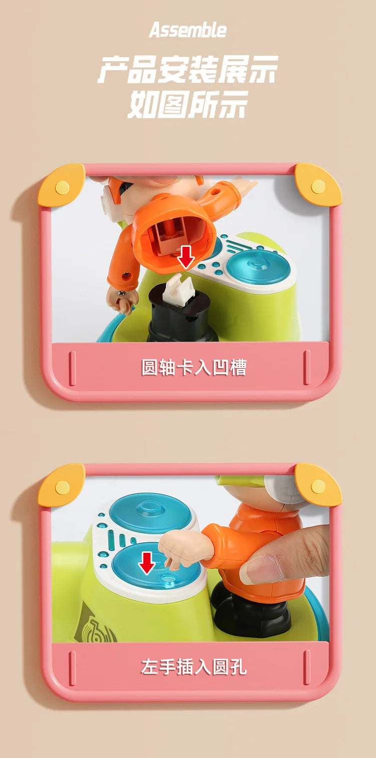 Toddler DJ Car Electronic DJ Bouncin Beats with Music Lights Bouncing Action Swing Dancing Learning Interactive Toy for Kid Gift