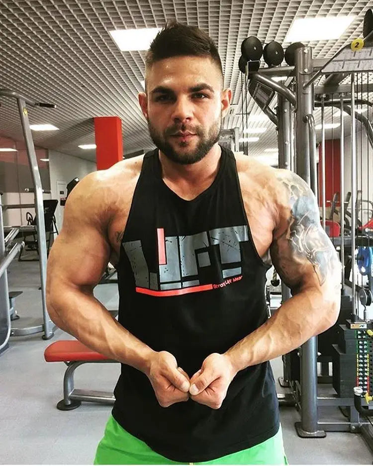 New Gym Sleeveless Clothing Men Bodybuilding and Fitness Tank Top Vest Sportswear Undershirt muscle workout Singlets Gym shirt