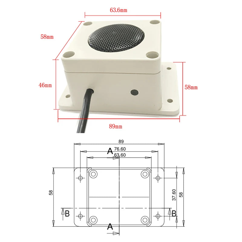 Waterproof Microphone Speaker In 1 Device for Security Camera Outdoor for IP Camera Audio Recording Two Way Radio Interphone