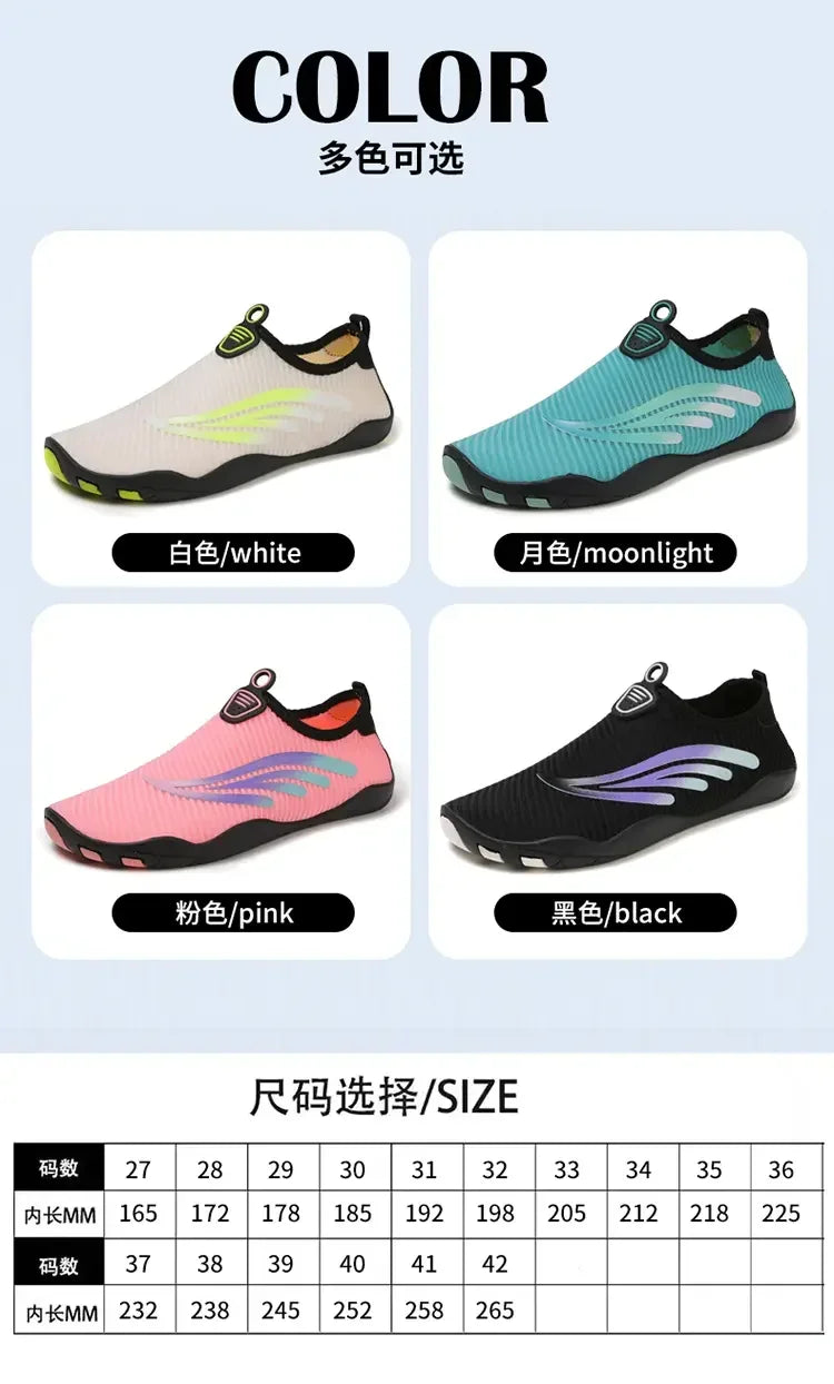 Unisex Indoor Fitness Special Shoes Parent-Child Couple Vacation Beach Swimming Shoes Men Snorkeling Quick Dry Aqua Shoes #27-42