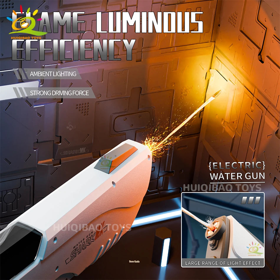 HUIQIBAO 2025 Fully automatic Pulse Electric Space Water Gun Outdoor Beach Water Battle Toy Summer Game Toys for Adult Gift