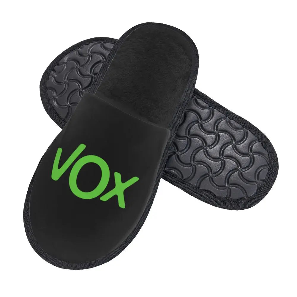 Custom Spain Vox Stripe Flag Soft Scuff With Memory Foam Slippers Women Spanish Political Party Spa House Shoes