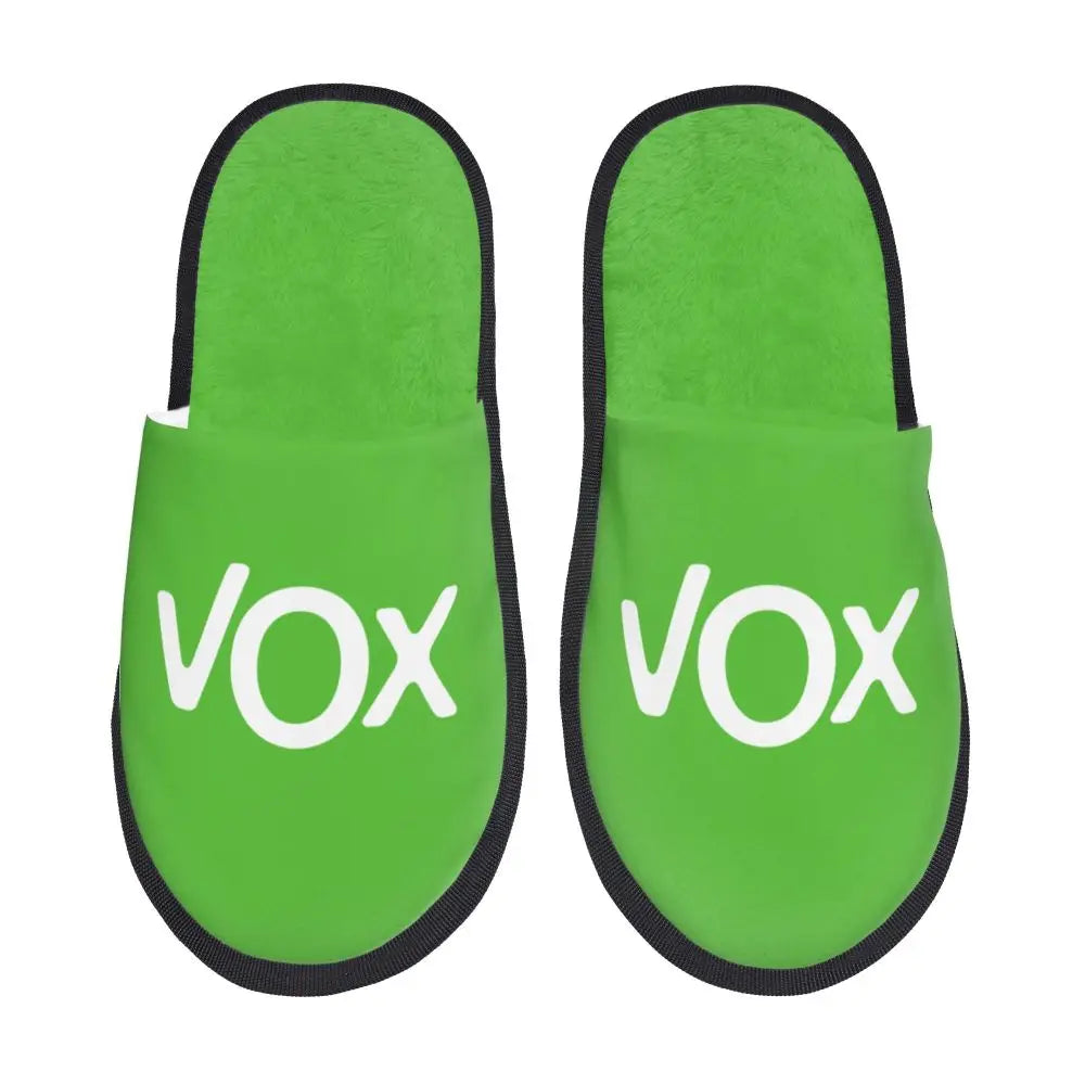 Custom Spain Vox Stripe Flag Soft Scuff With Memory Foam Slippers Women Spanish Political Party Spa House Shoes
