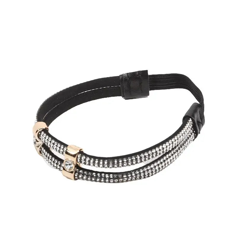 1/2Pairs Rhinestone High Heels Shoes Band Anti-loose Women Diamond Shoelaces Anti-drop Heel Straps Belt Drill Elastic Fixed Belt