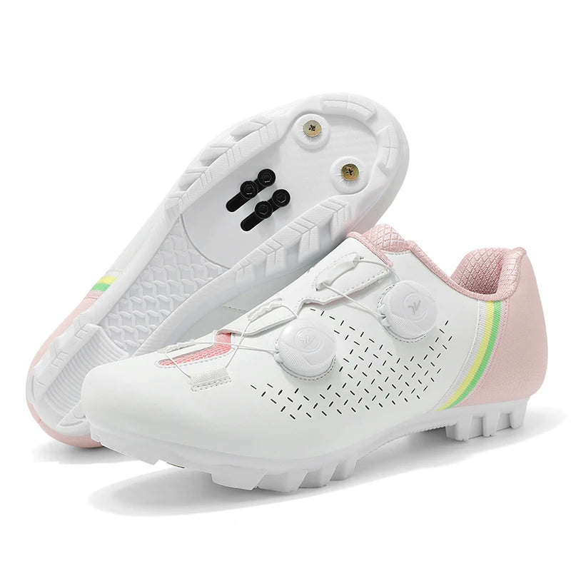 LIANYI July New Double Buckle Cycling Shoes Couple Bicycle Self-Locking SPD Road Bike MTB Cycling Sports Fitness Training Shoes
