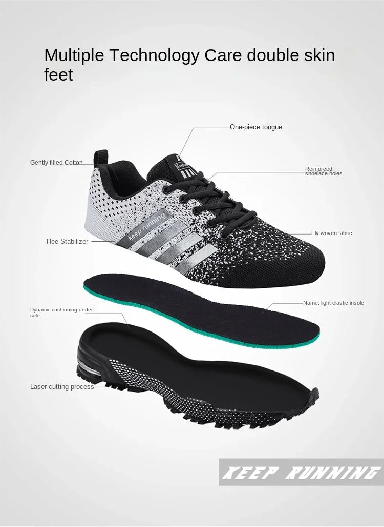 High Quality Men's Sneakers Outdoor Comfortable Lightweight Mesh Breathable Running Shoes Couple Soft Sole Fitness Shoes 2026