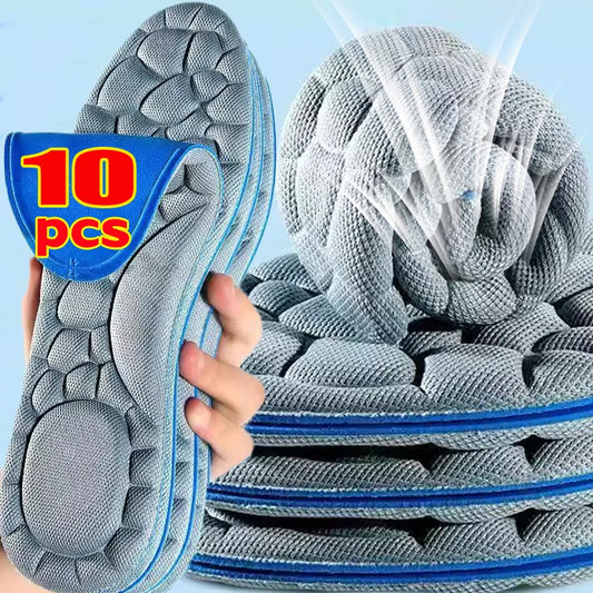 10pcs 5D Massage Memory Foam Insoles Thickening Breathable Cushioning Comfort Support for High Heels Shoes Orthopedic Foot Pads
