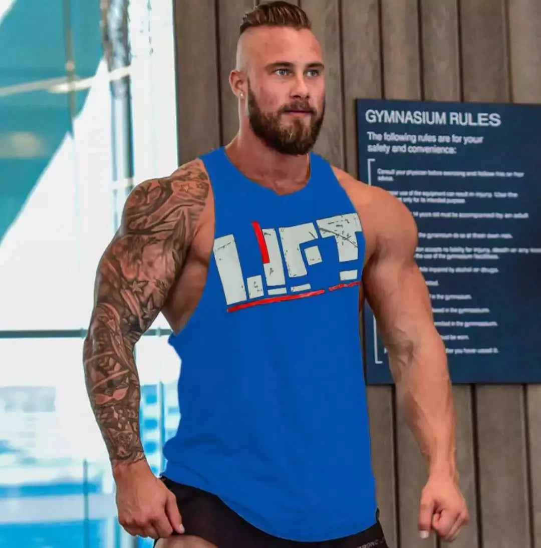 New Gym Sleeveless Clothing Men Bodybuilding and Fitness Tank Top Vest Sportswear Undershirt muscle workout Singlets Gym shirt