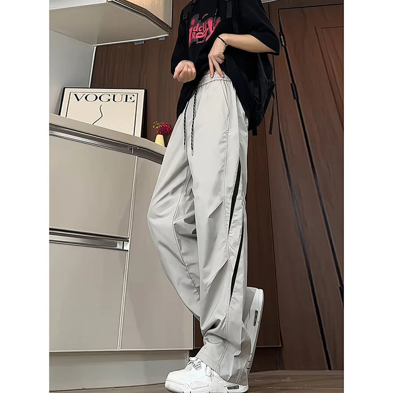 Quick-drying Jacket Men's Autumn Spliced   mesh Breathable Pants American Paratrooper Overalls