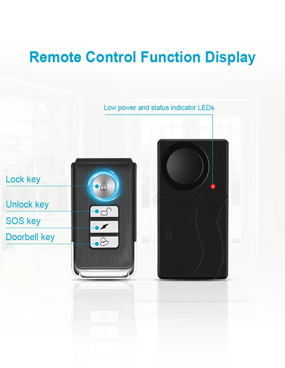 Wireless Door Window Vibration Sensor Alarm 110dB Anti-theft Remote Control Detectors Home Security Alarm System
