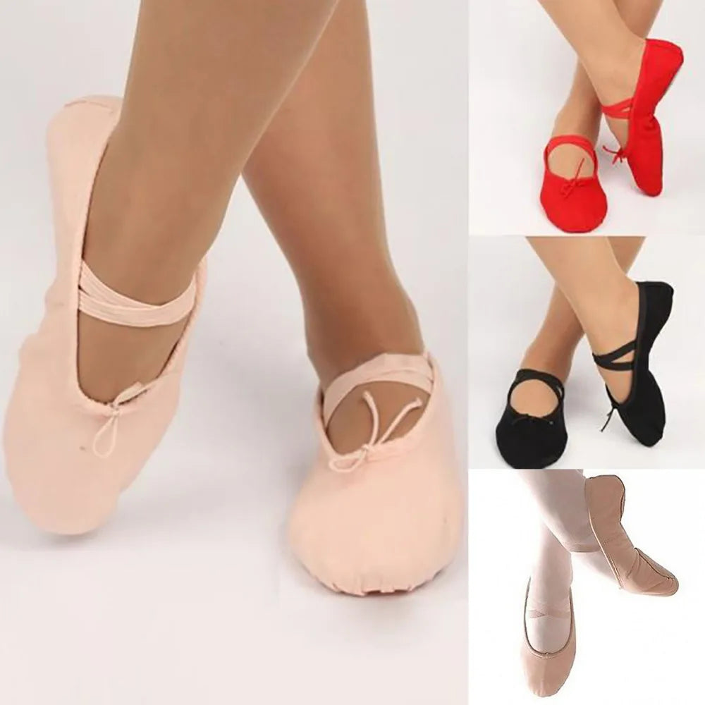 Hot Sale 4 Colors Shoes Canvas Ballet Pointe Shoes Fitness Gymnastics Dance Shoes For Kids Children Baby Girl Fashion Shoes Baby
