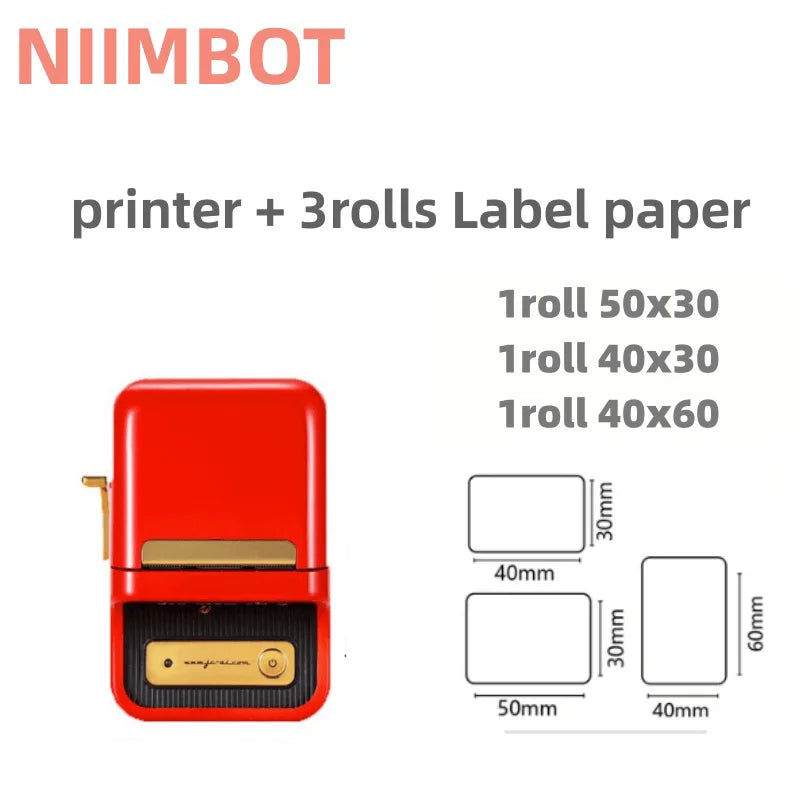 NIIMBOT B21 Label Printer Portable Wir-eless Bluetooth Thermal Label Maker Sticker Printer Label paper