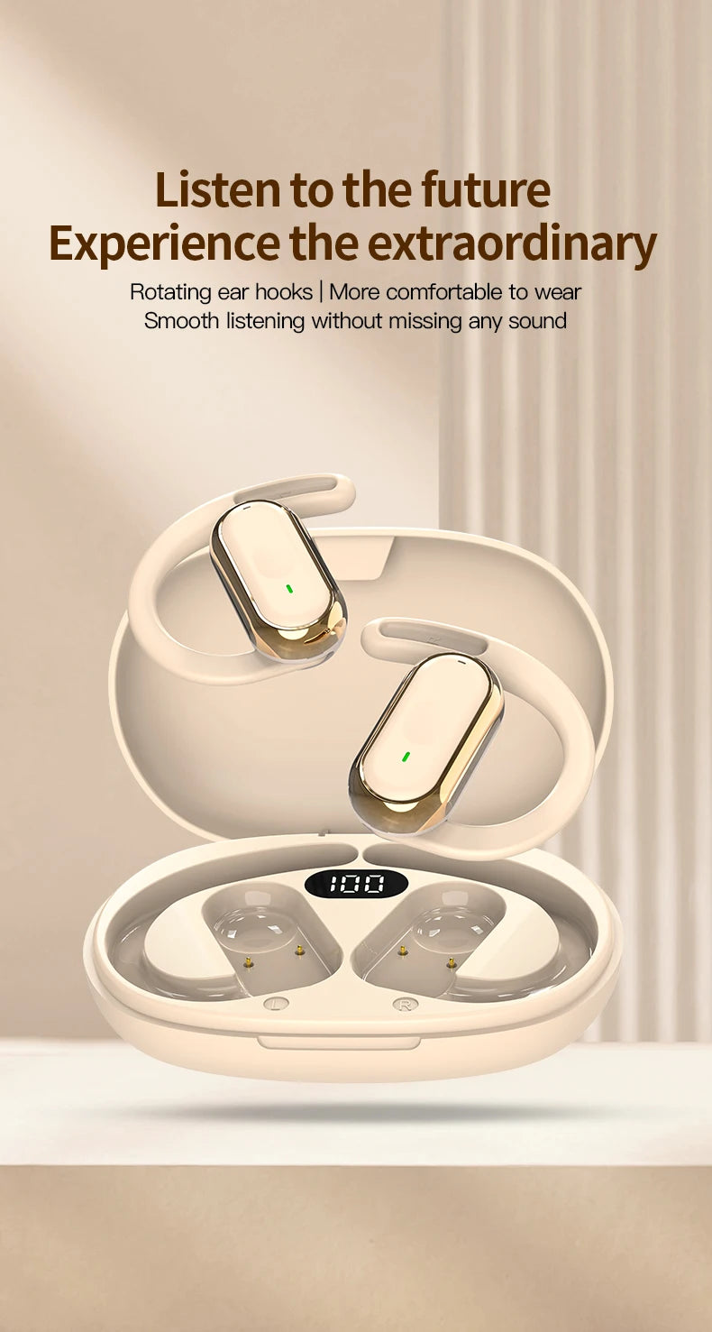 Bluetooth 5.4 Earphones IPX7 Waterproof 20Hrs Wireless Headphones with ENC Noise Cancelling Mic Deep Bass For Sports Workout Gym