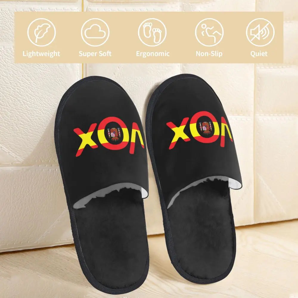 Custom Spain Vox Stripe Flag Soft Scuff With Memory Foam Slippers Women Spanish Political Party Spa House Shoes