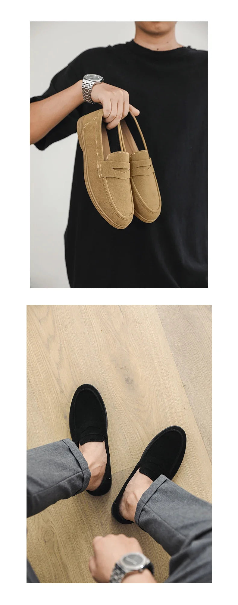 Genuine Leather Men Casual Shoes Luxury Brand Breathable Slip on Black Driving Shoes Moccasins Plus Size 39-45 Soft Men Loafers