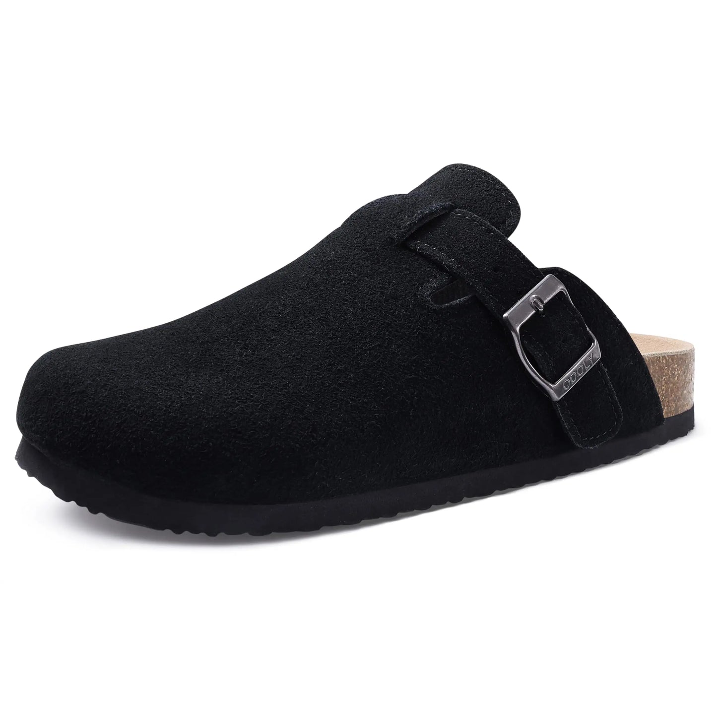 KIDMI Cork Clogs Slippers For Women Cork Footbed Beach Sandals Outdoor Suede Clogs Sandals With Adjustable Buckle Men Sandals