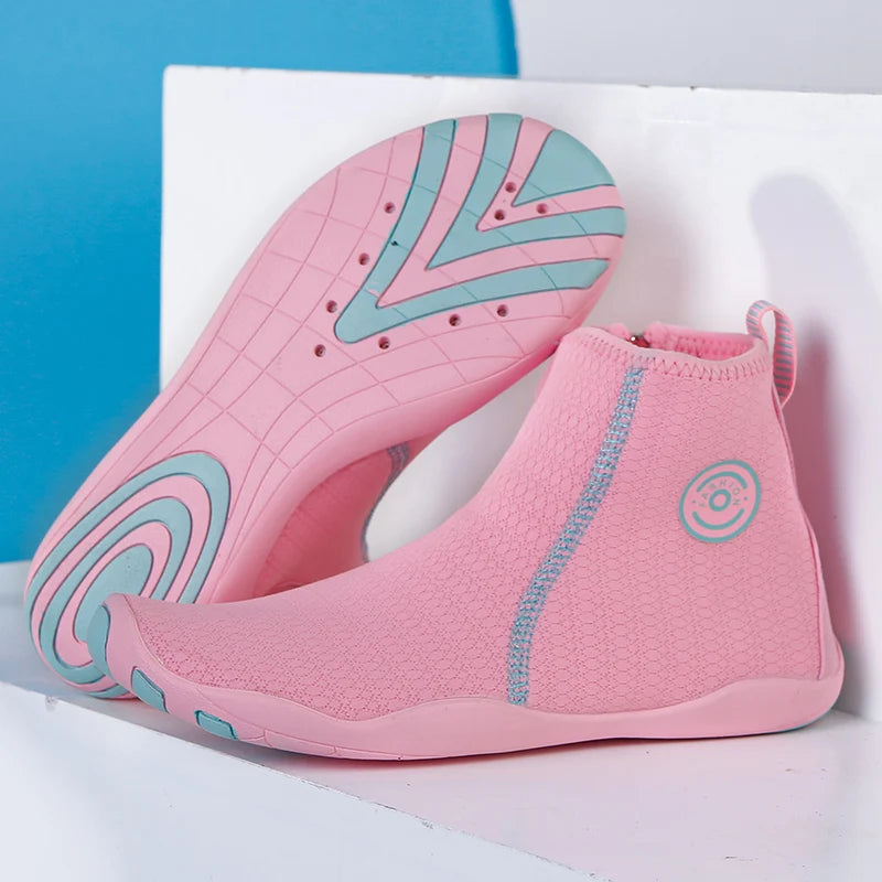 High Ankle Unisex Gym Footwaer Couples Vacation Beach Game Aqua Shoes Women Indoor Yoga Shoes Men Squat Fitness Shoes 35-46#