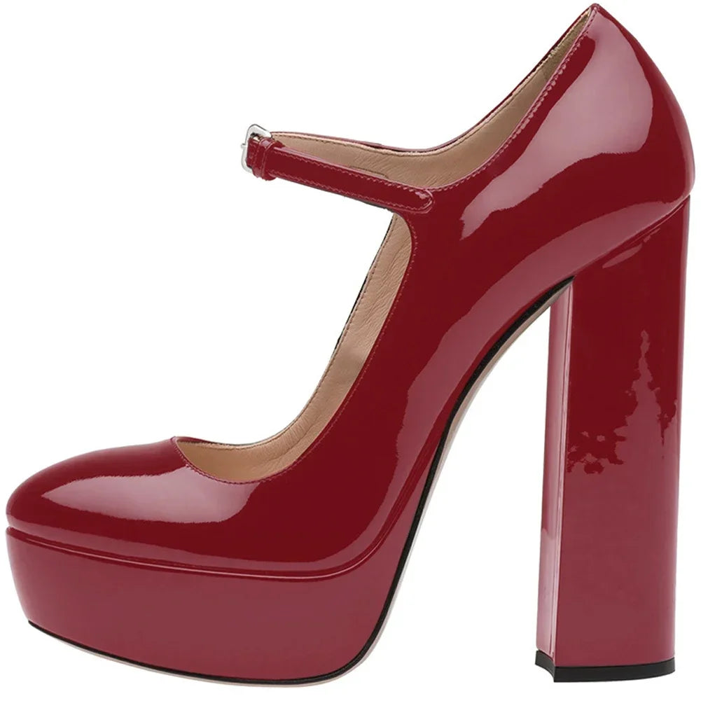【Measure your feet length before order】Luxury Women High Heel Platform Pumps Mary Janes Evening Dress Plus Size Shoe 10-CHC-11