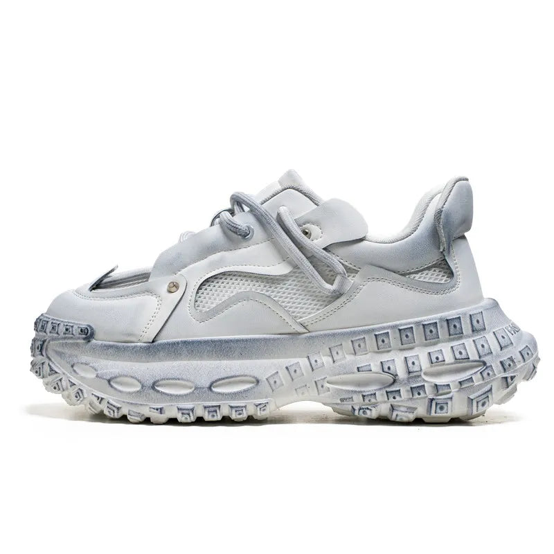 Retro Autumn Low-top Thick-sole Dad Shoes Men's Fashionable Breathable Comfortable Casual Shoes  Outdoor Walking Fitness Youth