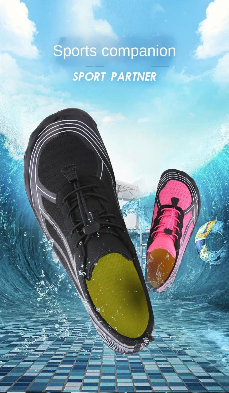 New Couple Water Shoes Aqua Shoes Five-finger Swimming Shoes 35-47 Size Beach Sports Shoes Fashion Men's Fitness Shoes