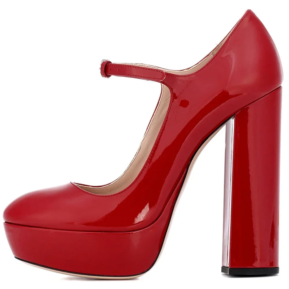 【Measure your feet length before order】Luxury Women High Heel Platform Pumps Mary Janes Evening Dress Plus Size Shoe 10-CHC-11