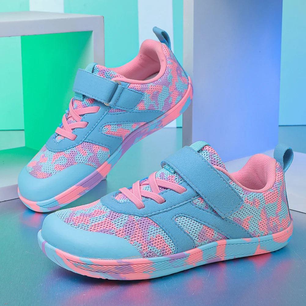 Kids Wide Barefoot Shoes Breathable Minimalist Sports Shoes Lightweight Running Shoes Fitness Trail Running Shoes