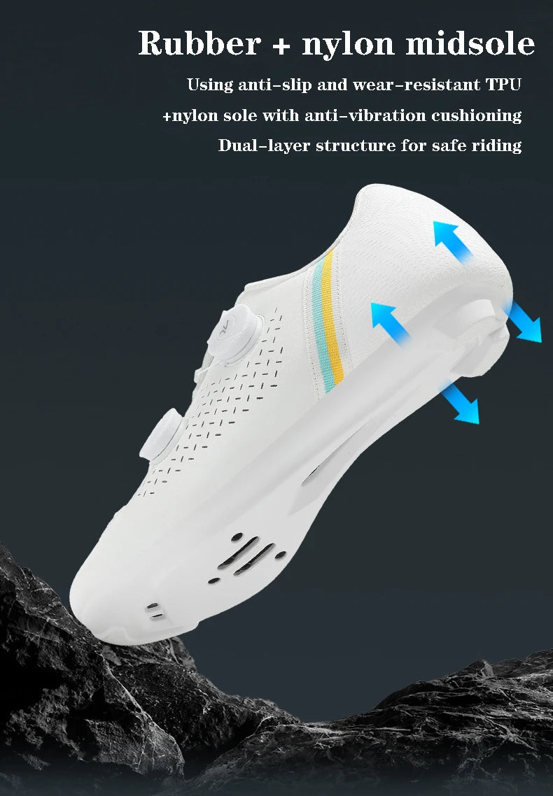 LIANYI July New Double Buckle Cycling Shoes Couple Bicycle Self-Locking SPD Road Bike MTB Cycling Sports Fitness Training Shoes