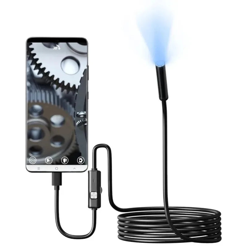 Type-C 7mm Endoscope Scope Camera 1m 1.5m 2m for Car Scenarios Endoscope Camera with 6 Led Lights Ideal for Car Engines