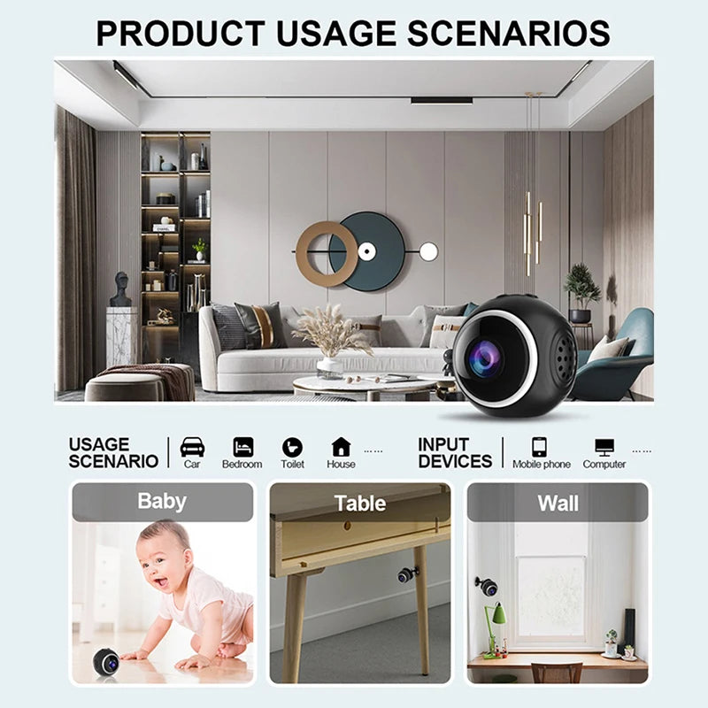 4K HD Security Camera Full Color Infrared Night Vision WiFi Monitor Motion Detection Mini Surveillance With Cloud Storage