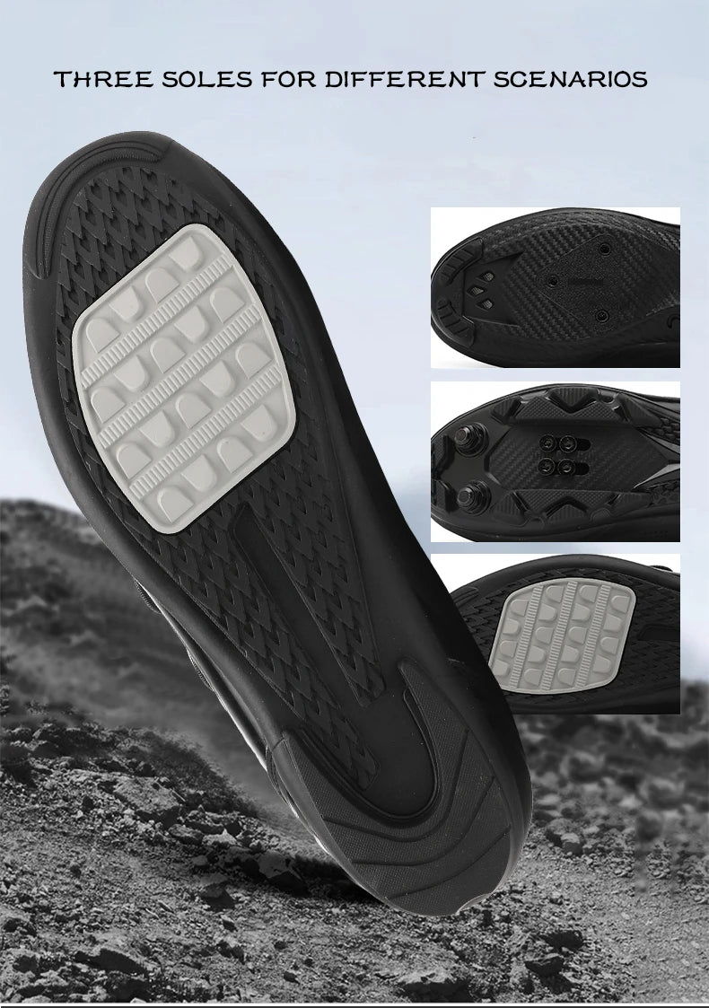 Double Buckle Cycling Shoes Men Women Nylon Bike Riding Shoes Mountain Road Bicycle Sneakers Cycling Fitness Training Shoes Male