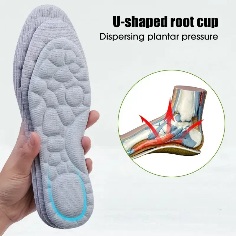 10pcs 5D Massage Memory Foam Insoles Thickening Breathable Cushioning Comfort Support for High Heels Shoes Orthopedic Foot Pads