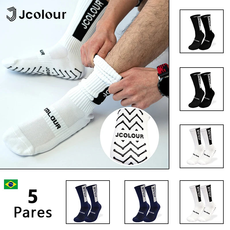 5 Pops, Non-slip Sports Socks, Training Socks, Mid-top Cycling Socks, Football, Running, Fitness,Polyamide