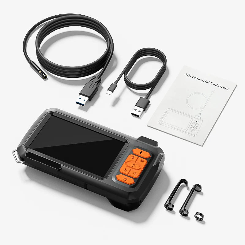 Endoscope Borescope 4.3" IPS Screen IP67 Waterproof Plumbing Camera 8MM Probe 2M-100M Single Dual Camera with Adjustable LEDs