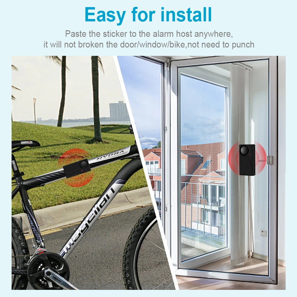 Wireless Door Window Vibration Sensor Alarm 110dB Anti-theft Remote Control Detectors Home Security Alarm System