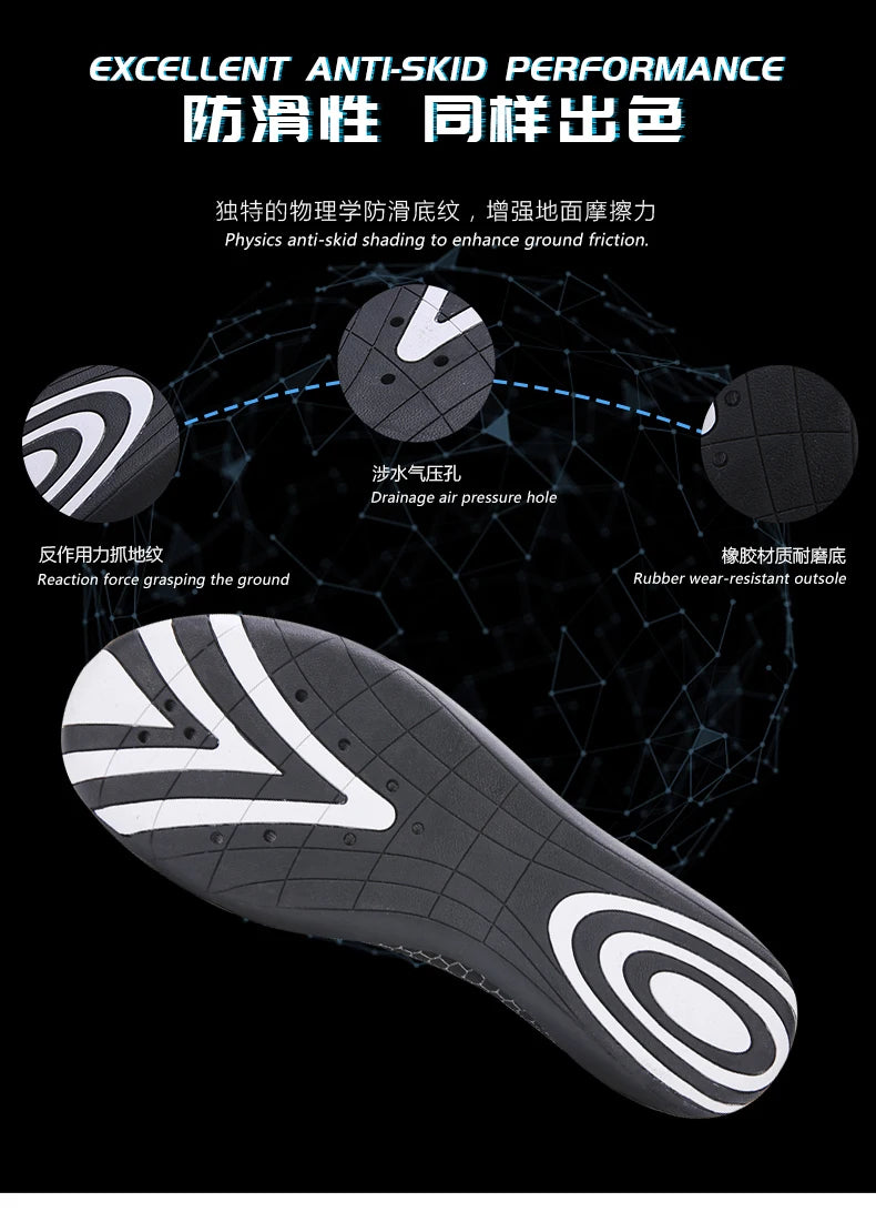 Lager Size Unisex Outdoor Aqua Shoes Couples Vacation Beach Barefoot Swimming Shoes Indoor Fitness Yoga Shoes 35-46#