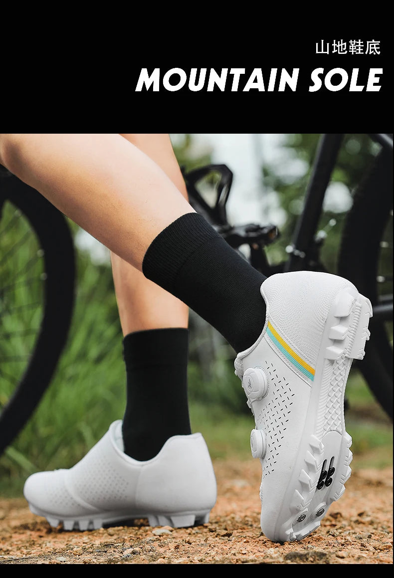 LIANYI July New Double Buckle Cycling Shoes Couple Bicycle Self-Locking SPD Road Bike MTB Cycling Sports Fitness Training Shoes