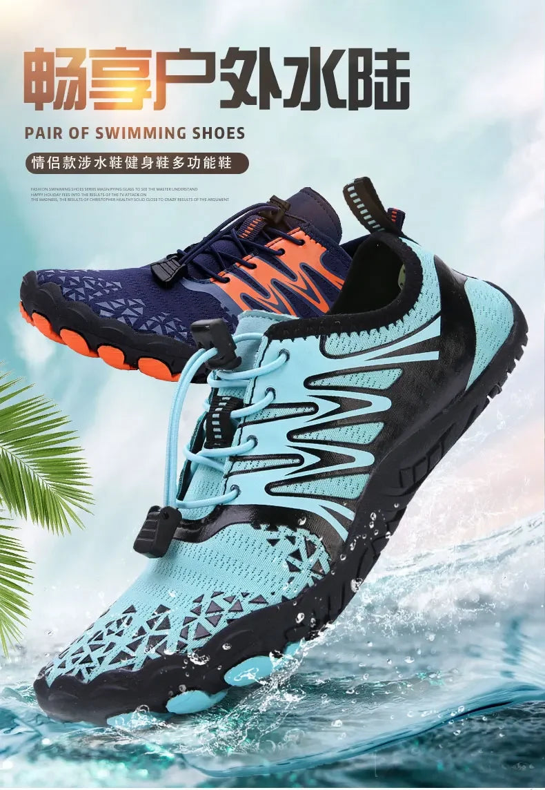 New Couple Water Shoes Aqua Shoes Five-finger Swimming Shoes 35-47 Size Beach Sports Shoes Fashion Men's Fitness Shoes