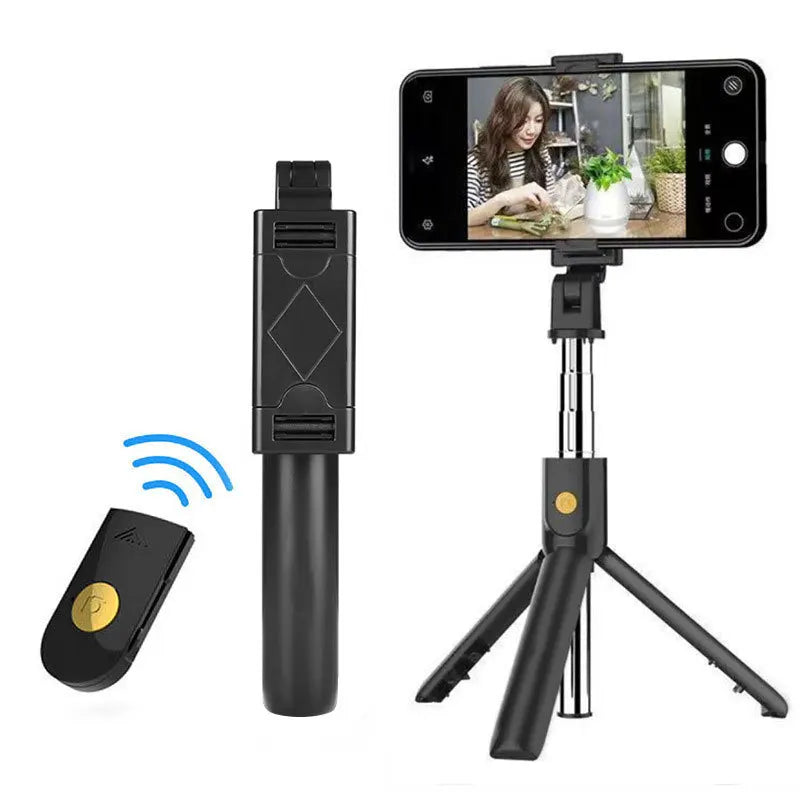 Foldable 3 in1 Mini Wireless Bluetooth Selfie Stick with Shutter Remote Retractable mini Tripod Monopod For iPhone Xiaomi Huawei