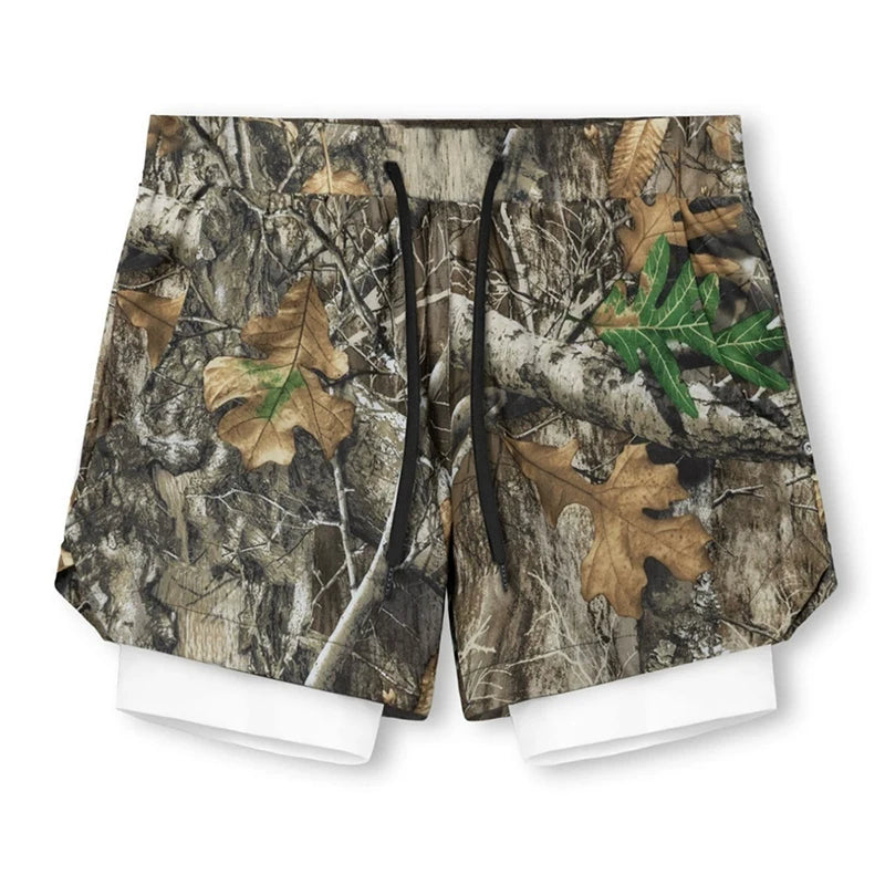 Men's 2-in-1 Running Shorts Quick Dry Gym Sports Shorts Double Layer Breathable Beach Fitness Inner Lining Summer 2025