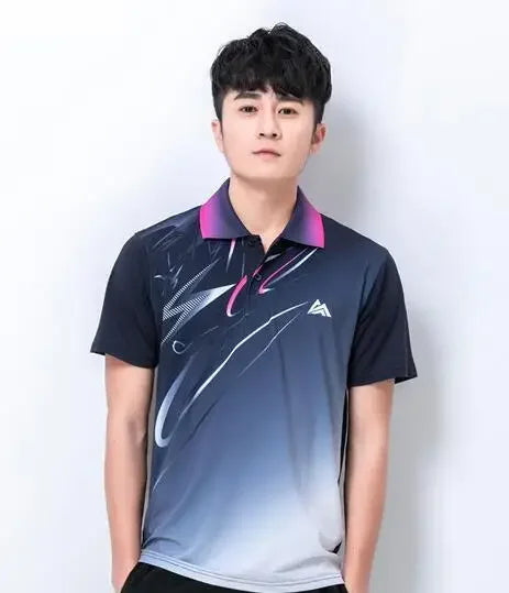 Quick dry Tennis tshirts,badminton sportswear shirt men/women,table tennis V-neckshirt,game clothes custom volleyball shirt 6907