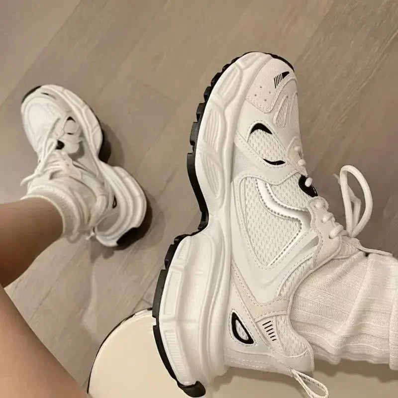 Women's White Luxary Sneakers 2024 Mesh Breathable Shoes for Women Summer Sports Running Casual Ladies Fitness Vulcanize Shoes