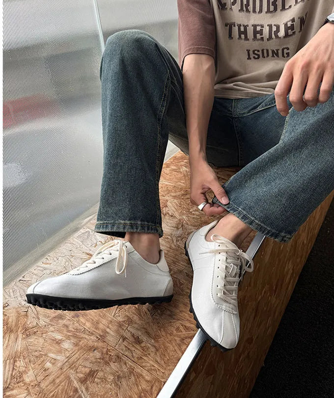 New Women Men High Quality Lace-Up Comfortable Soft Sole Flatsshoes Outdoor Casual Breathable Sneakers Fitness Shoes Male Shoes