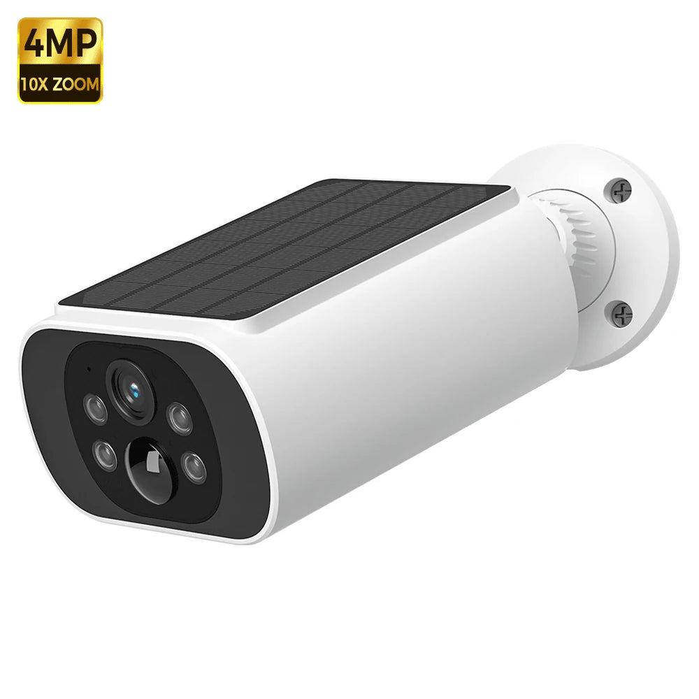 ALEVIO Solar Camera Outdoor WIFI  Wireless Security Cam 2.5K Ultra Standby Time PIR Light Color Night Vision AI Detect CCTV Cam
