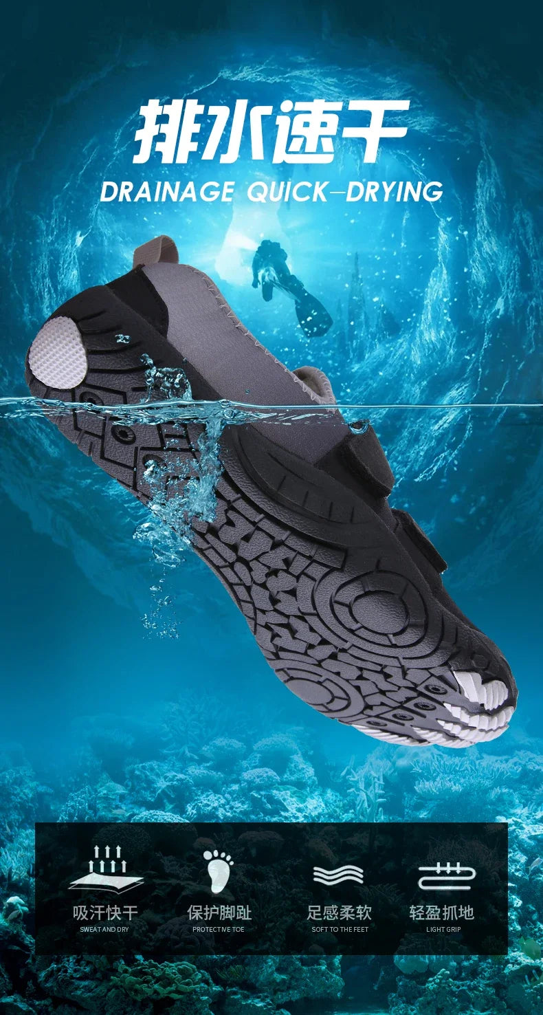 New Couple Water Shoes Aqua Shoes Five-finger Swimming Shoes 35-47 Size Beach Sports Shoes Fashion Men's Fitness Shoes